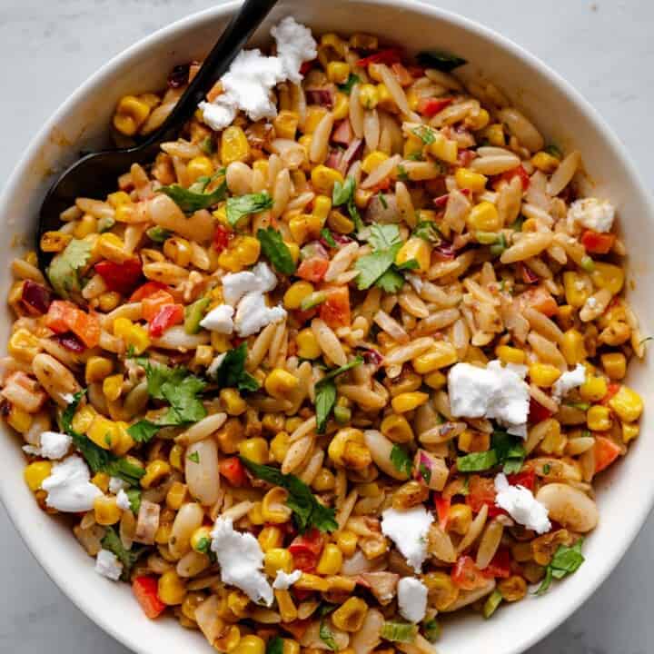 Mexican Street Corn Orzo Pasta Salad Cooking For Peanuts