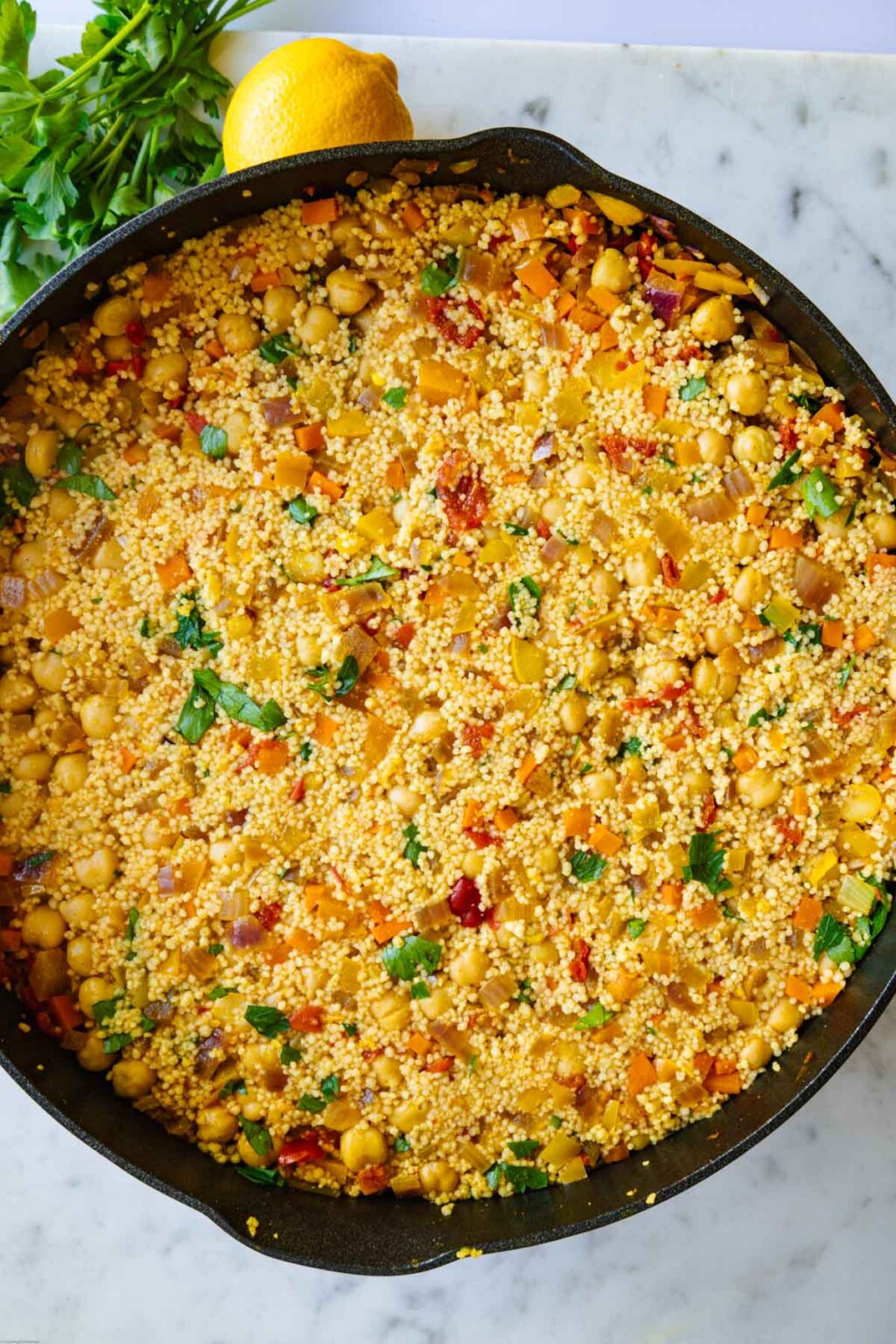 Easy OnePot Moroccan Couscous with Chickpeas Cooking For Peanuts