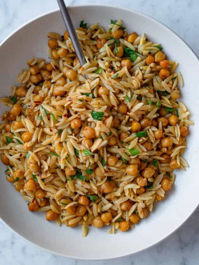 Orzo Pasta Recipe with Chickpeas Cooking For Peanuts