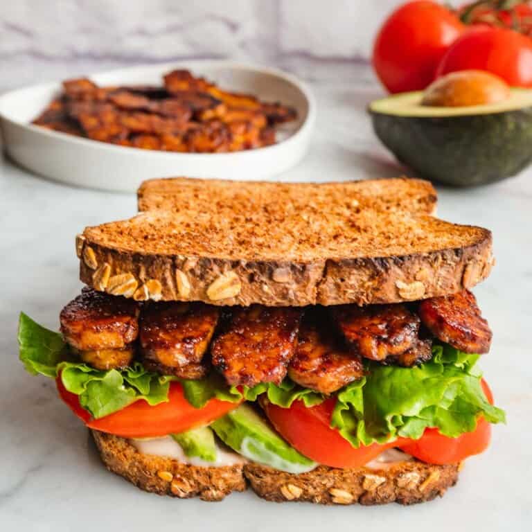 PlantBased Tempeh Sandwich Cooking For Peanuts