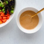 Japanese sesame dressing with chopped salad.