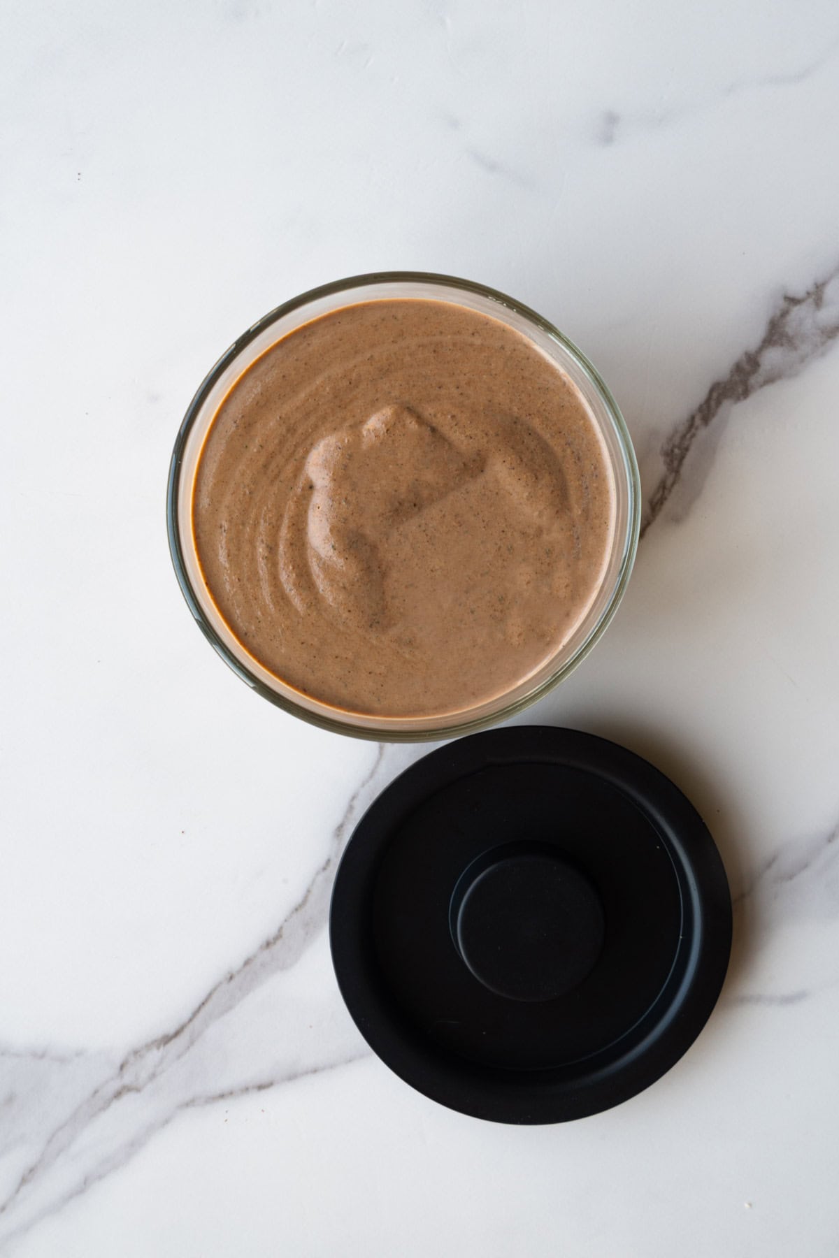 Blended chocolate zucchini chia pudding.