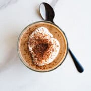 Healthy zucchini chia pudding with chocolate.