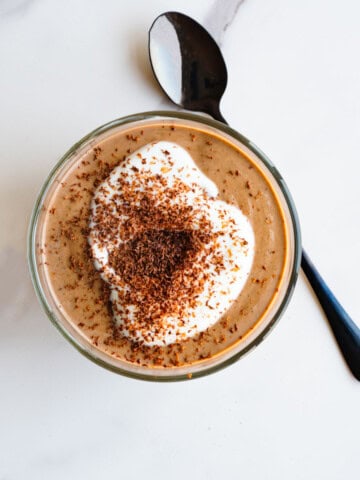 Healthy zucchini chia pudding with chocolate.