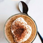 Healthy zucchini chia pudding with chocolate.