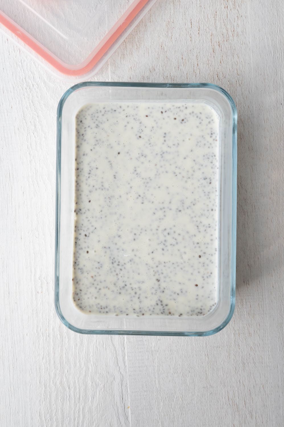 chia seeds soaking in milk and yogurt.