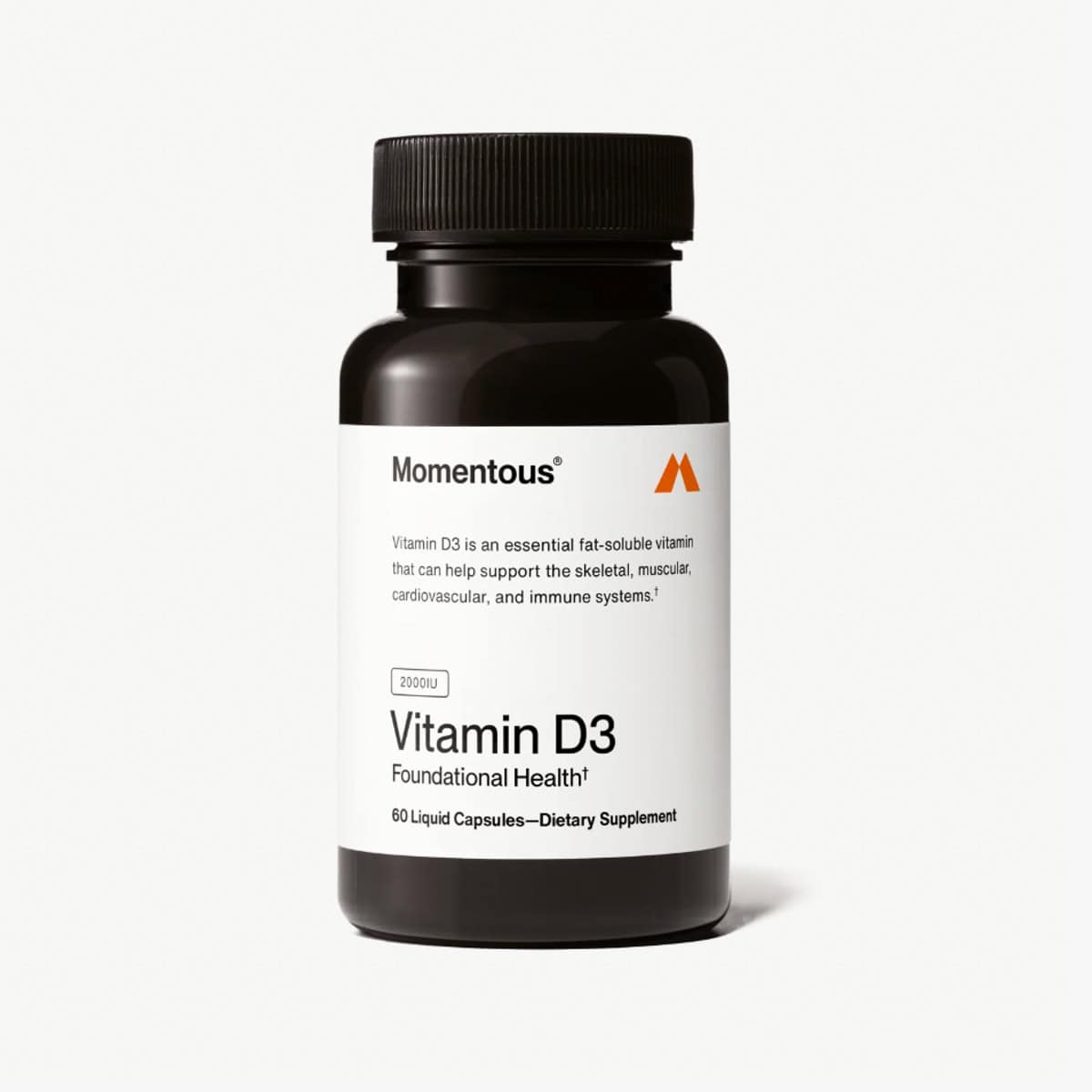 A bottle of Vegan Omega-3 Momentous supplement.