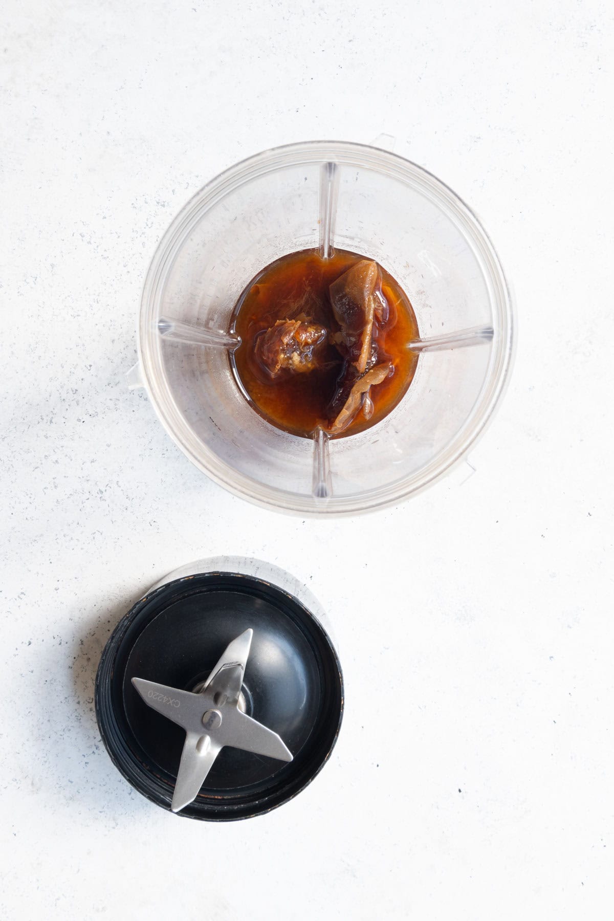 Dates soaking in coffee.