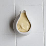 Tofu cream nondairy creamer in a white bowl.
