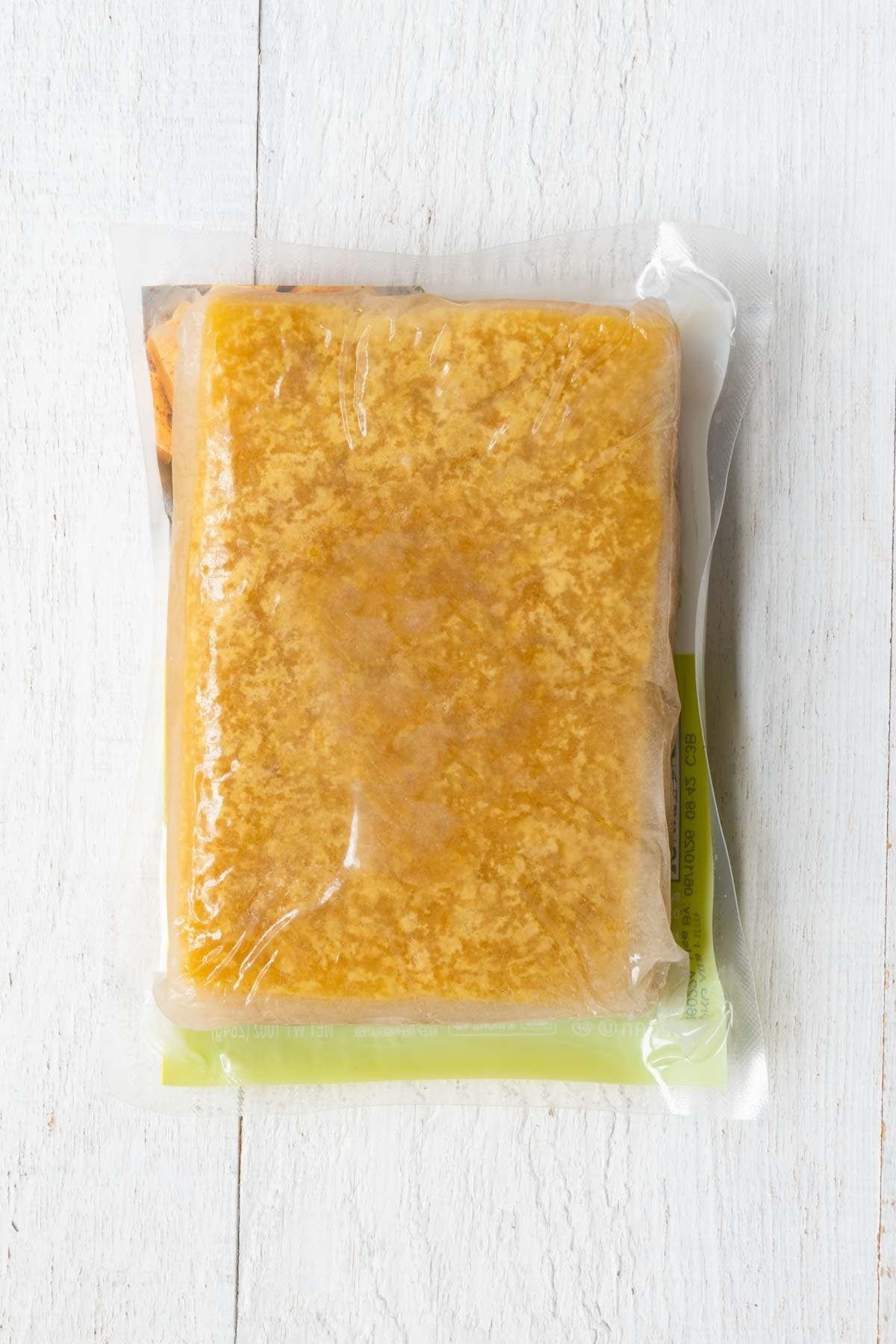 Frozen yellow block in the packet.