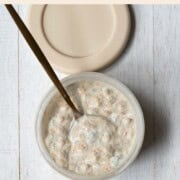 Overnight oats made blood-sugar friendly and high protein.