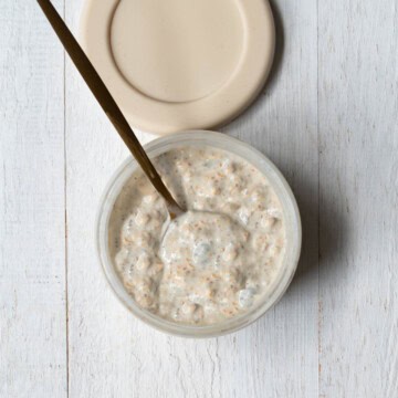 Overnight oats made blood-sugar friendly and high protein.