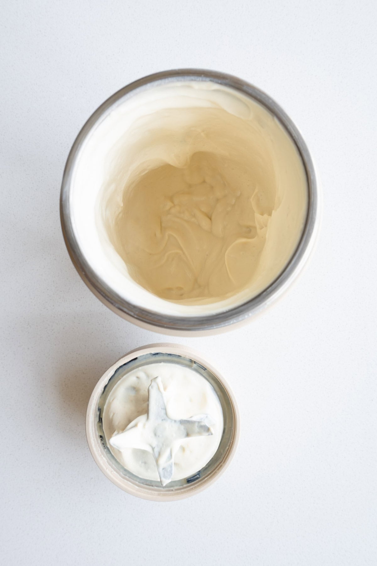Blended tofu, nondairy milk, and yogurt.