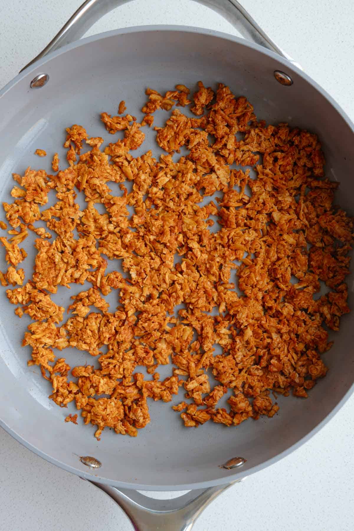 Thai tofu cooked in a skilled.