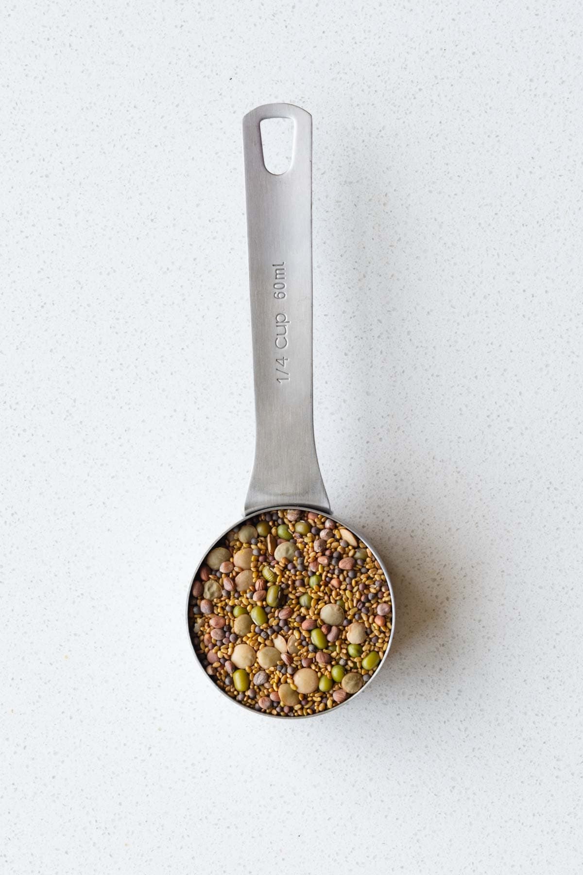 High-glucoraphanin salad mix in a measuring cup.