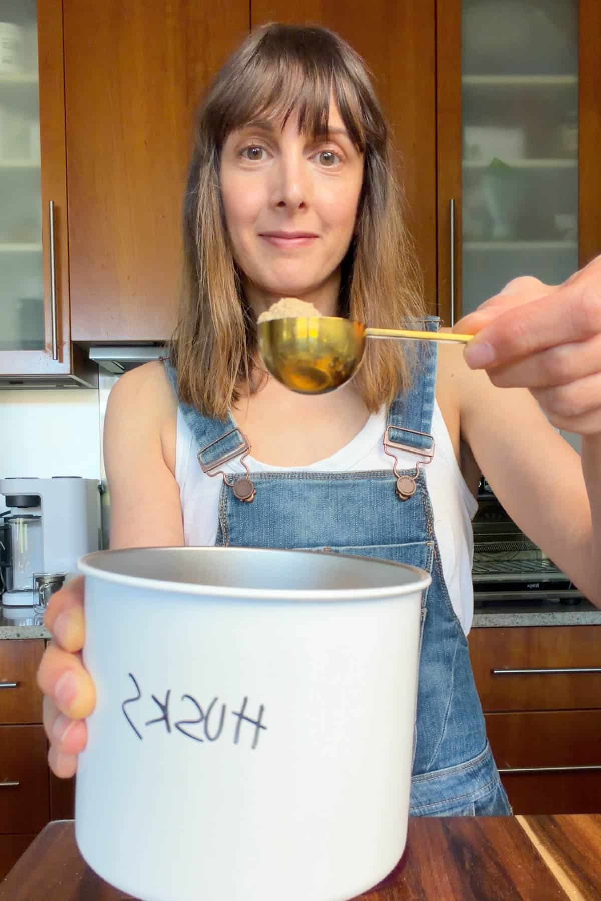 Psyllium husk in tablespoon.