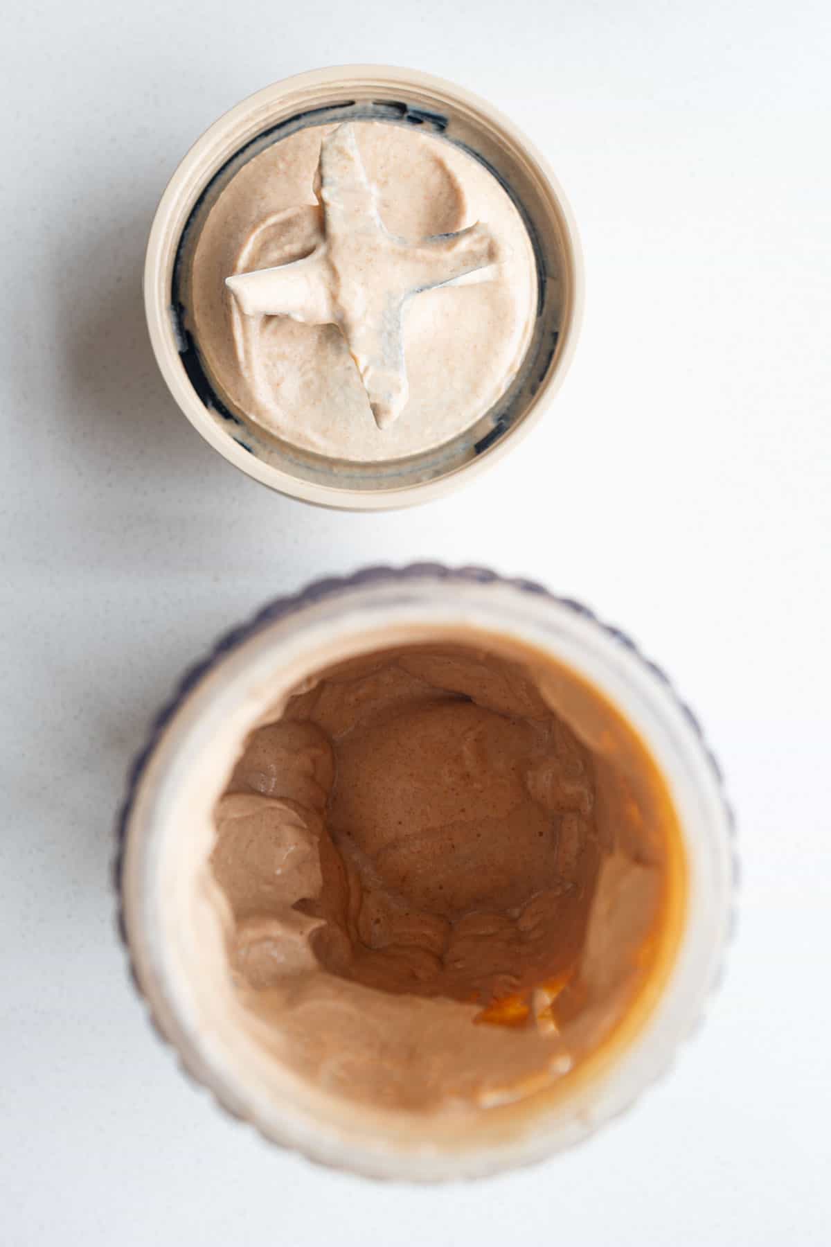 Blended Medjool dates, walnuts, applesauce, vanilla, and nondairy milk.