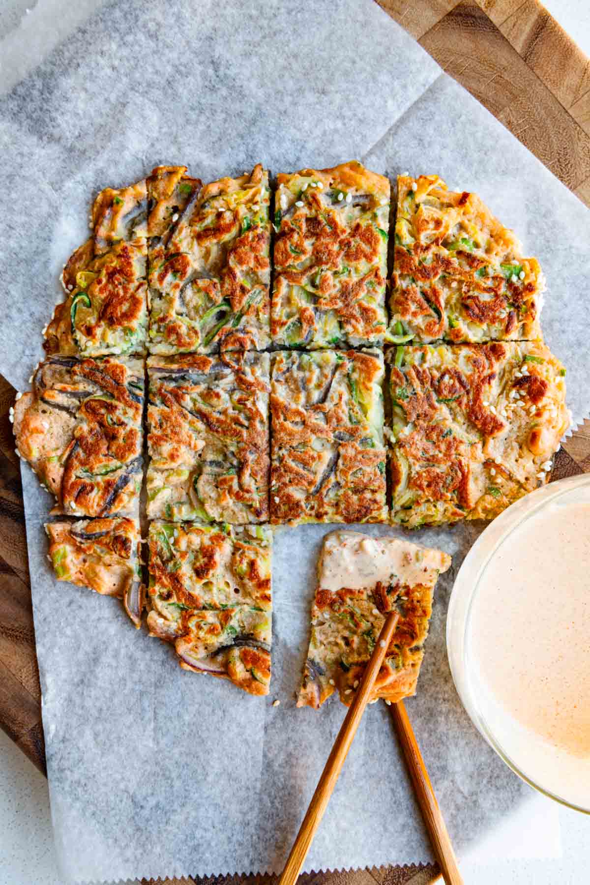 Zucchini pancakes made with red lentils and no flour.