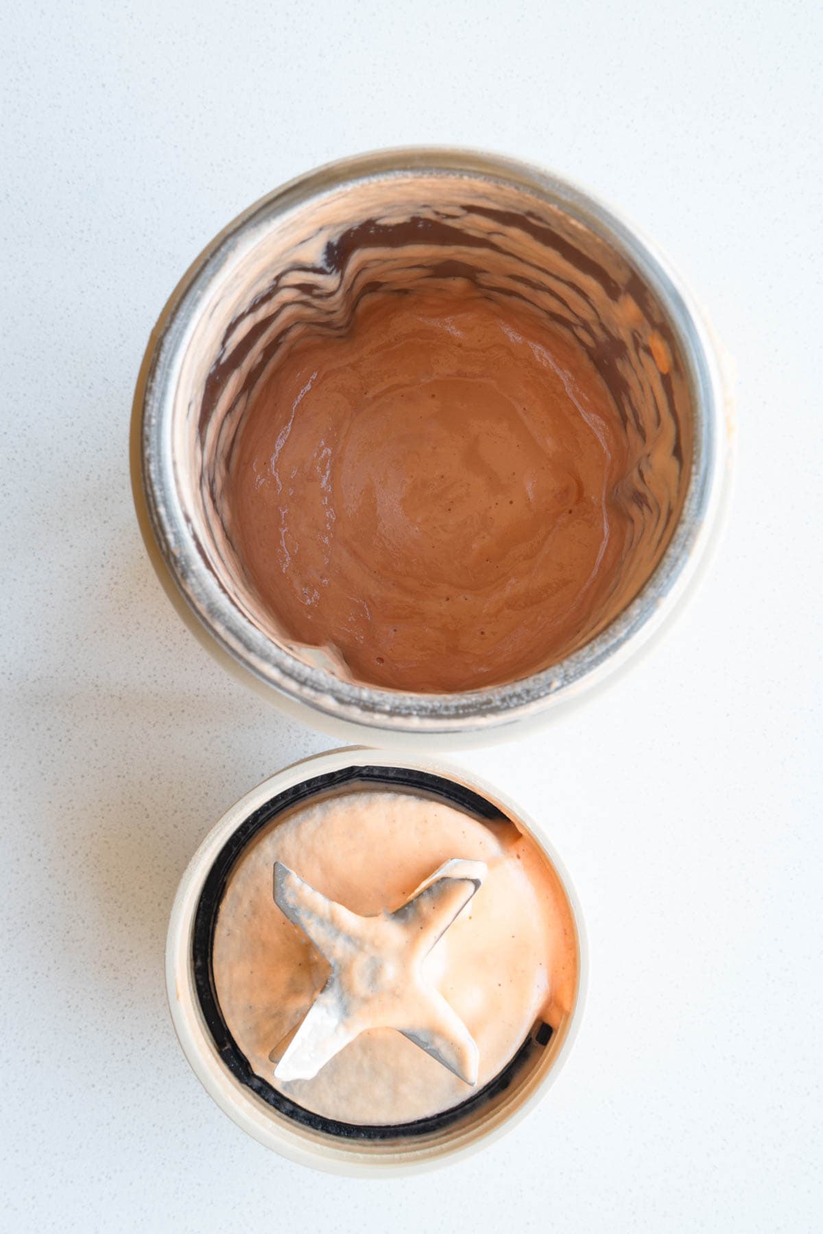 Blended red lentil batter.