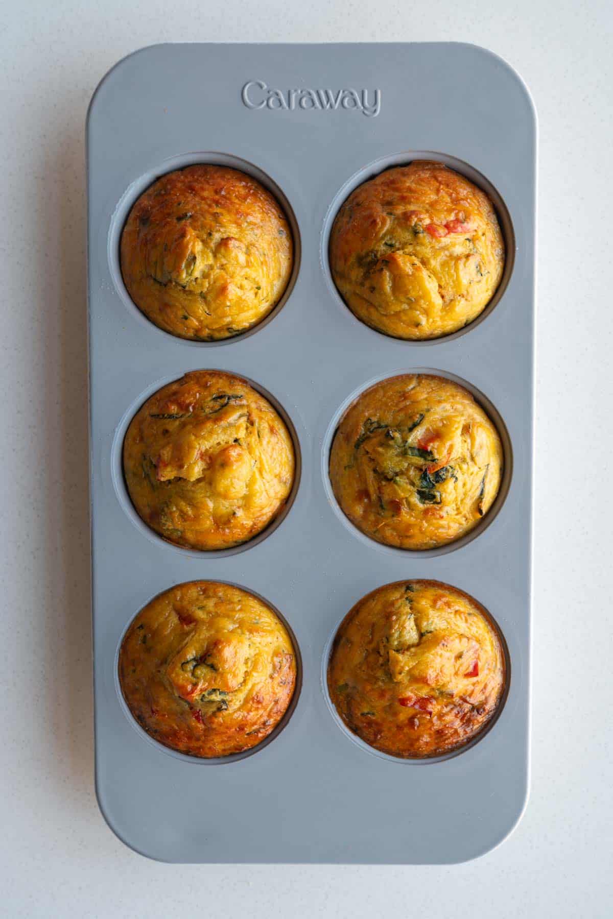 Mung Bean Vegan Egg Bites baled in a muffin tin.