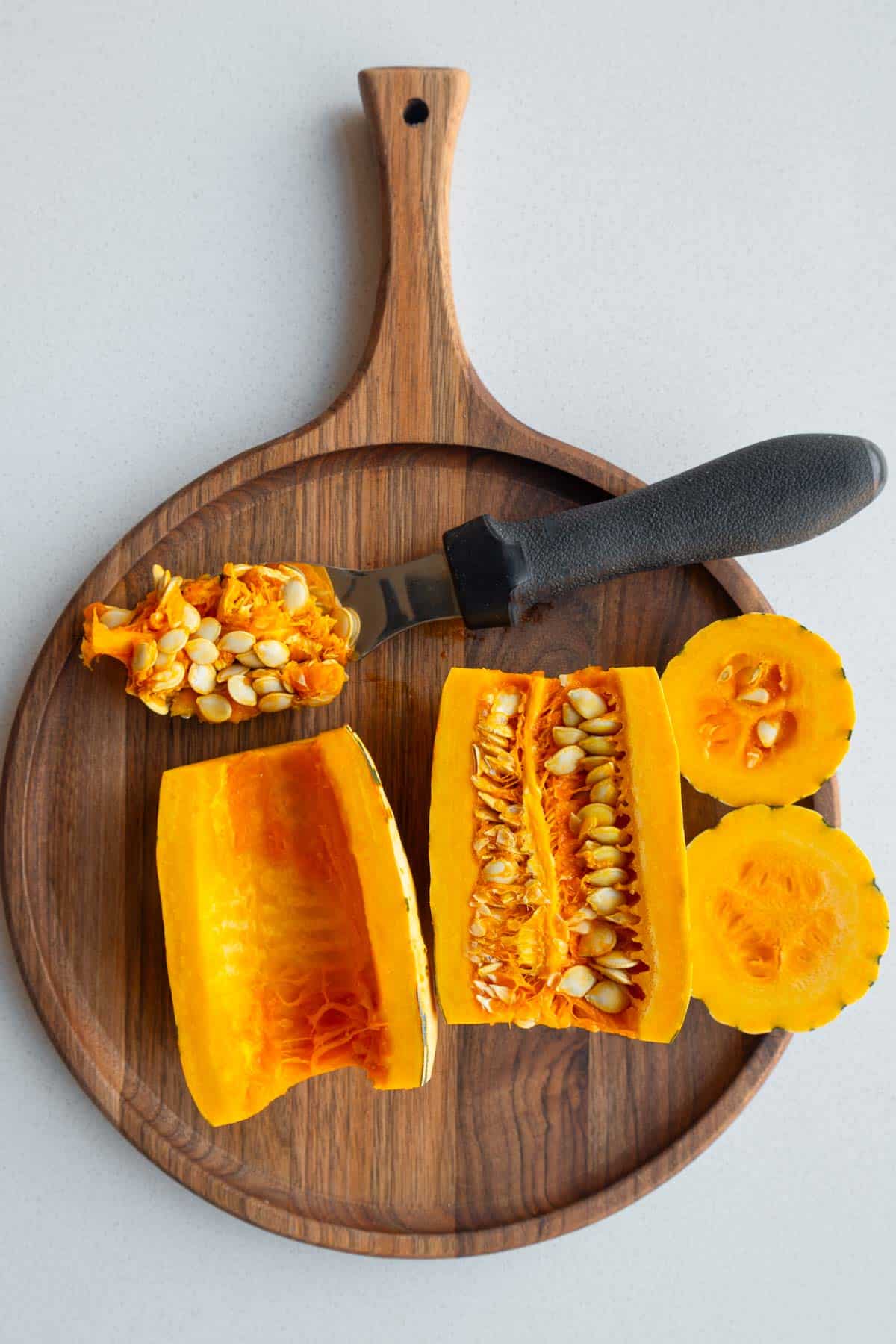 How to cut Delicata squash for roasting.