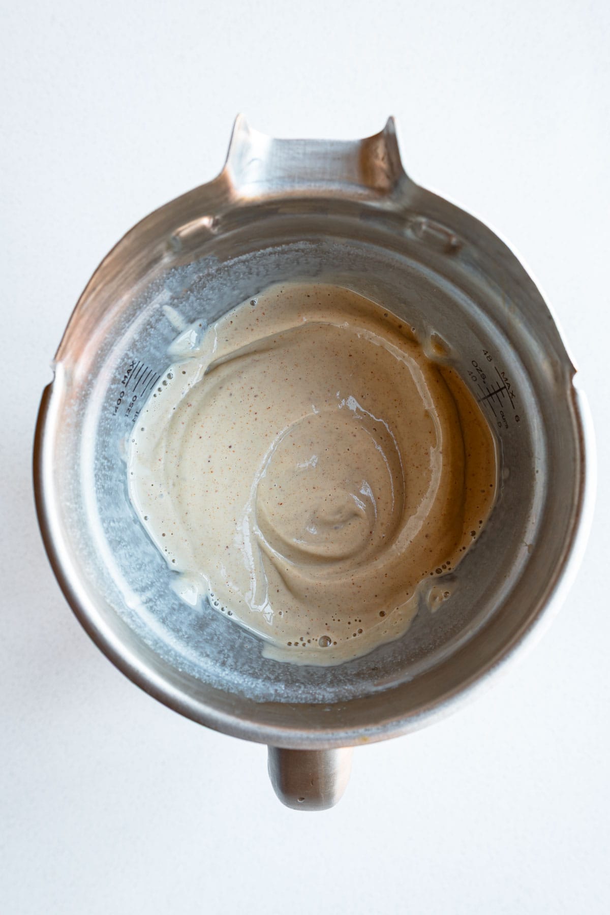 Tofu banana batter in a blender.